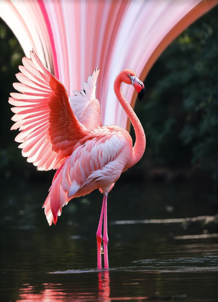 Pink flamingo wildlife photograph